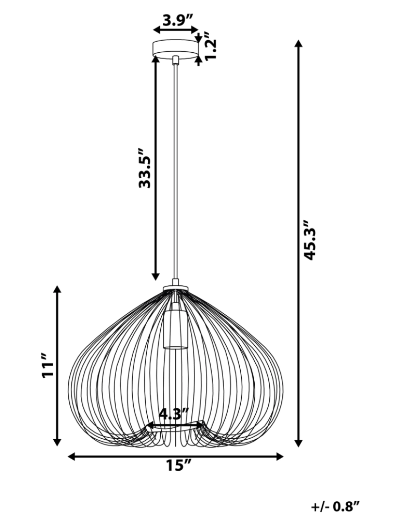 Beliani - Candeeiro de teto geométrico dourado TORDINO