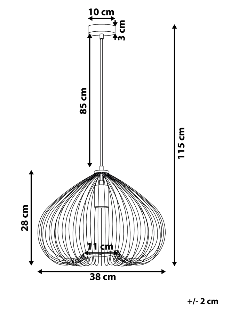 Beliani - Candeeiro de teto geométrico preto TORDINO