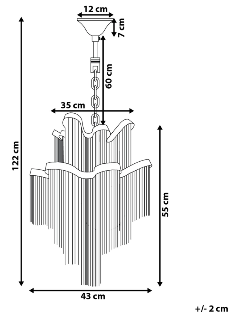 Beliani - Lustre para 6 lâmpadas em metal cromado MUCONE