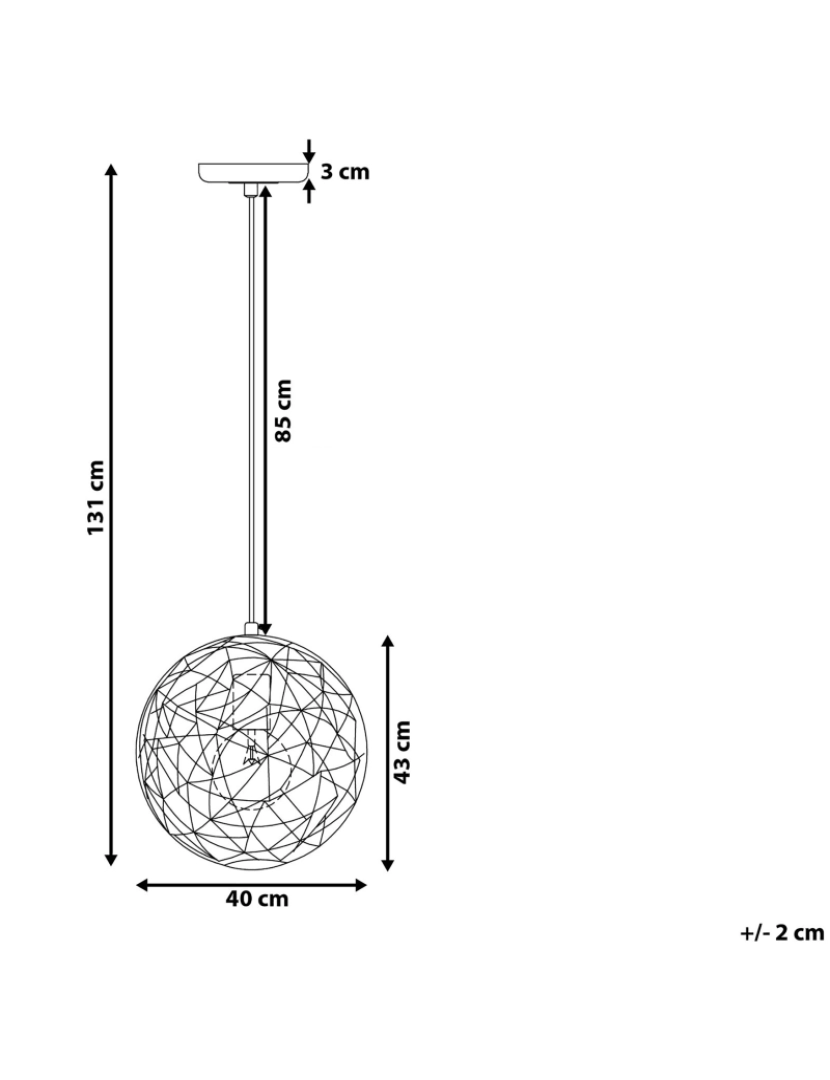 imagem de Candeeiro de teto em metal castanho cobre LEMME1