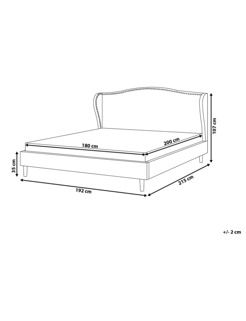 Beliani - Cama de casal em tecido cor de areia 180 x 200 cm COLMAR