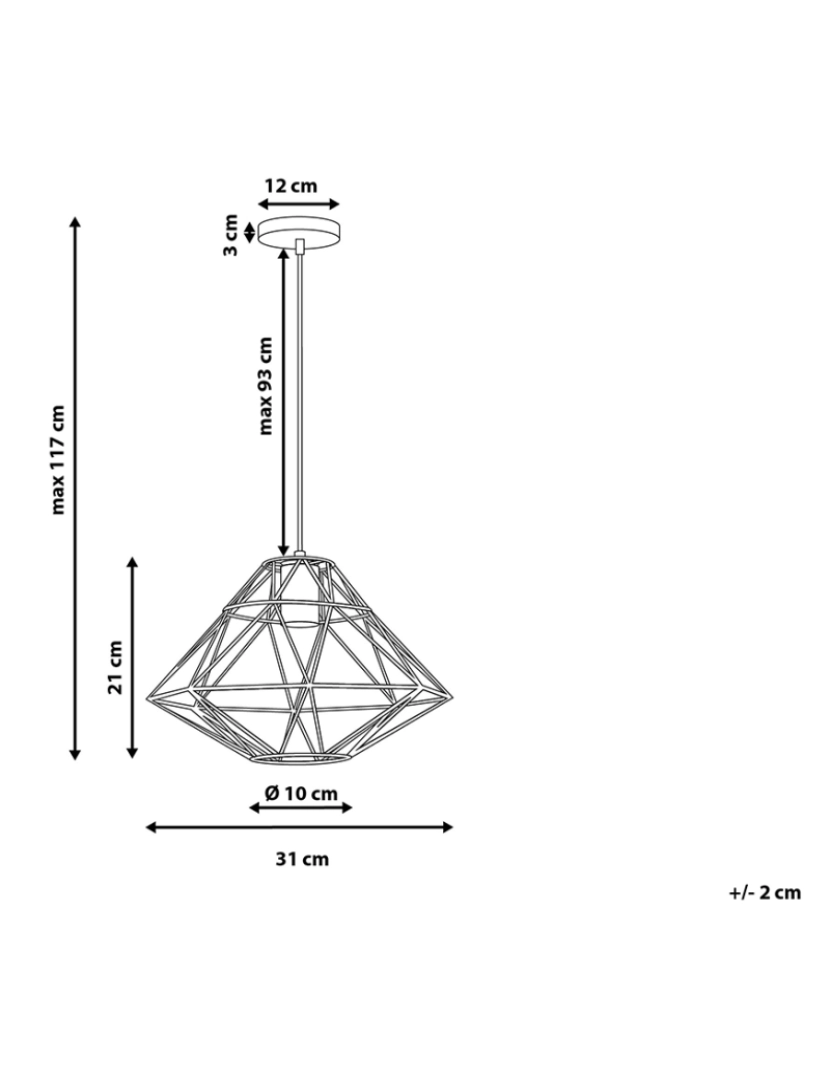 Beliani - Candeeiro de teto em metal cor de cobre GUAM