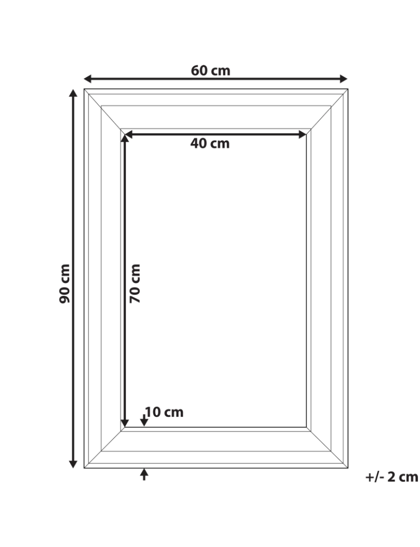 Beliani - Espelho 90 cm Branco LUNEL