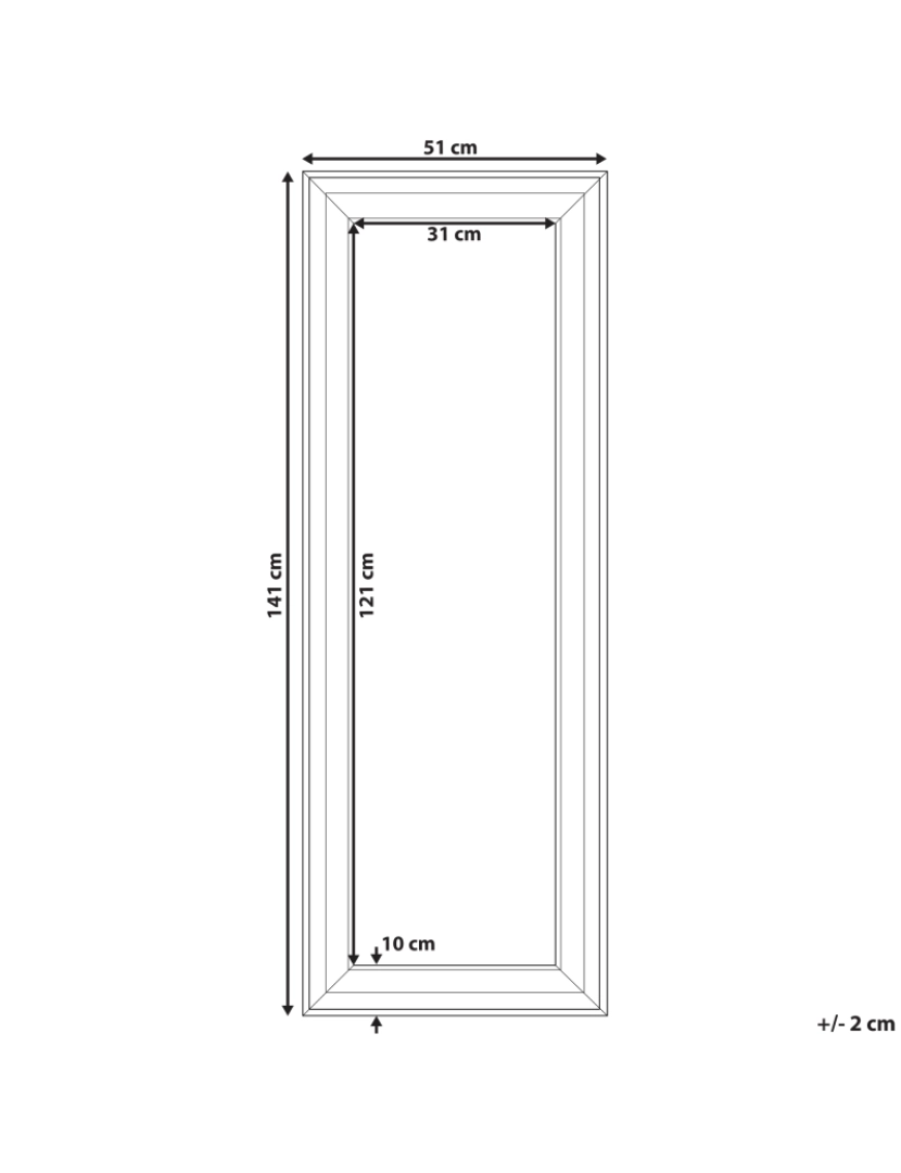 imagem de Espelho 141 cm Branco LUNEL1