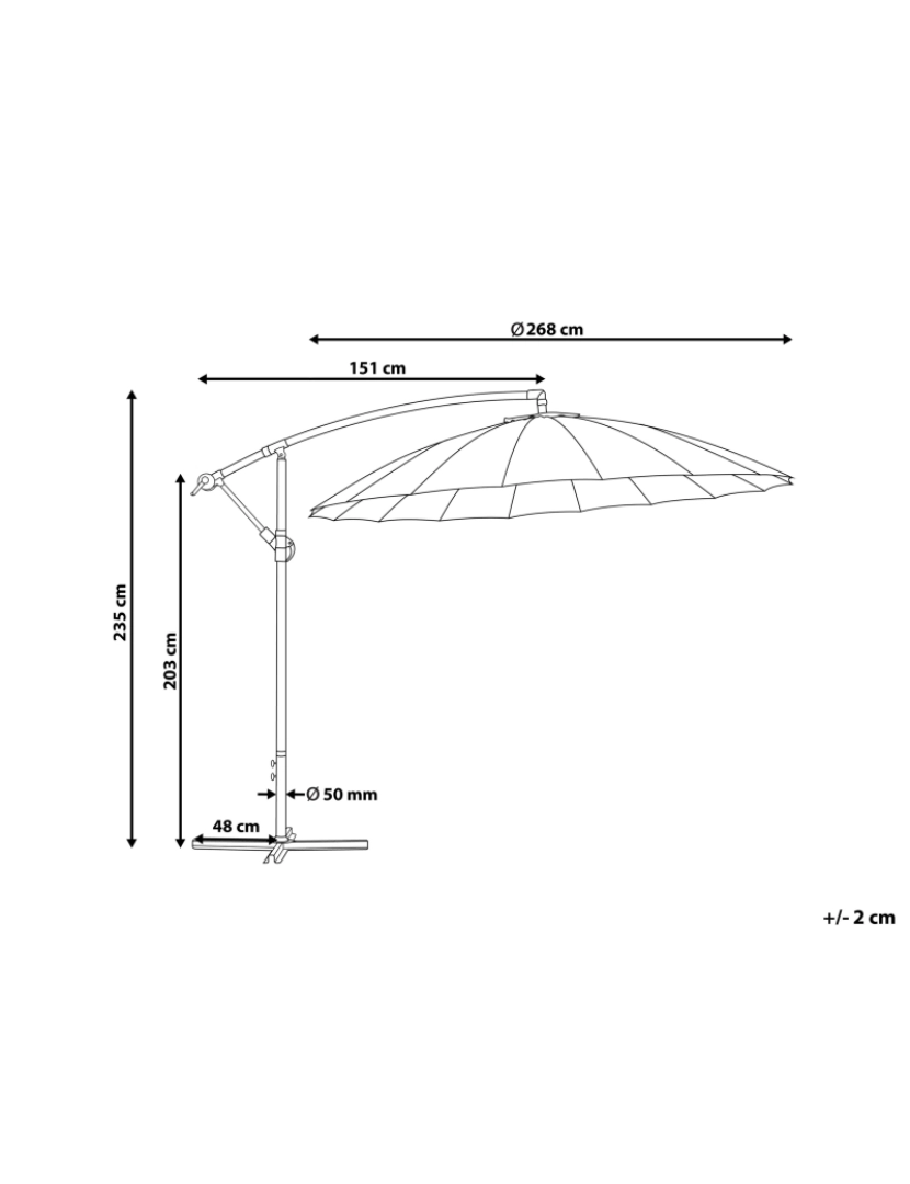 Beliani - Guarda-Sol de jardim de alumínio ⌀ 268 cm cor de areia CALABRIA II