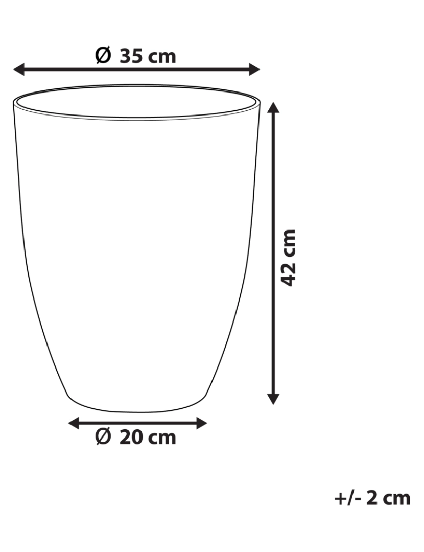 Beliani - Vaso para plantas em pedra branca creme 35 x 35 x 42 cm CROTON