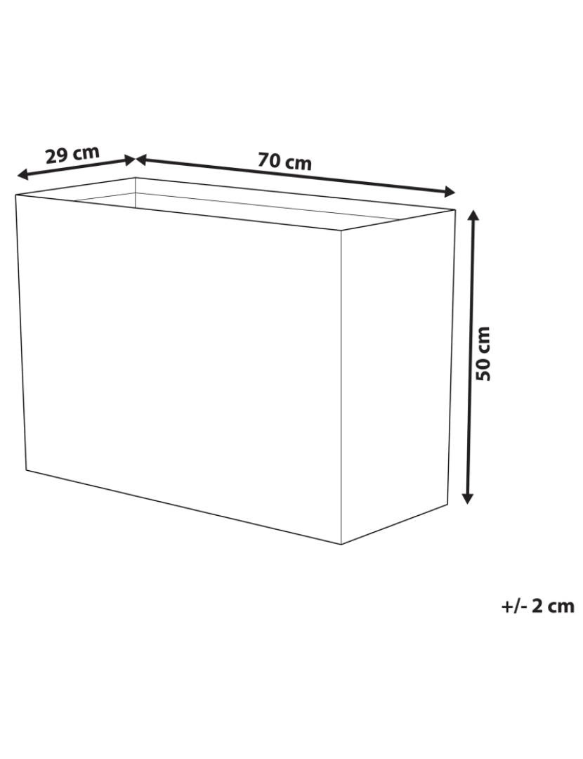 Beliani - Vaso para plantas em pedra castanha escura 29 x 70 x 50 cm EDESSA