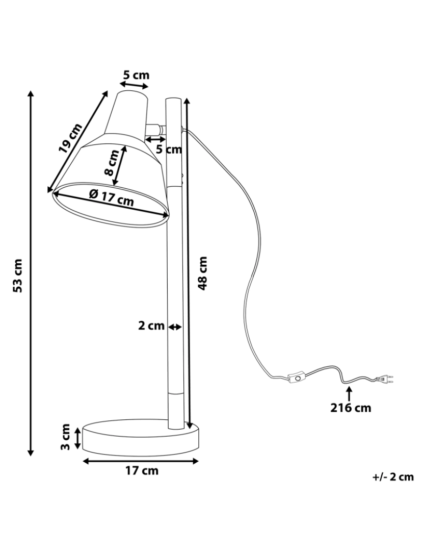 Beliani - Candeeiro de mesa metal branco e madeira ALDAN