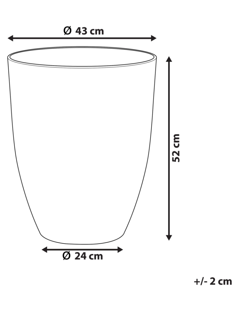 Beliani - Vaso para plantas em pedra cinzenta 43 x 43 x 52 cm CROTON