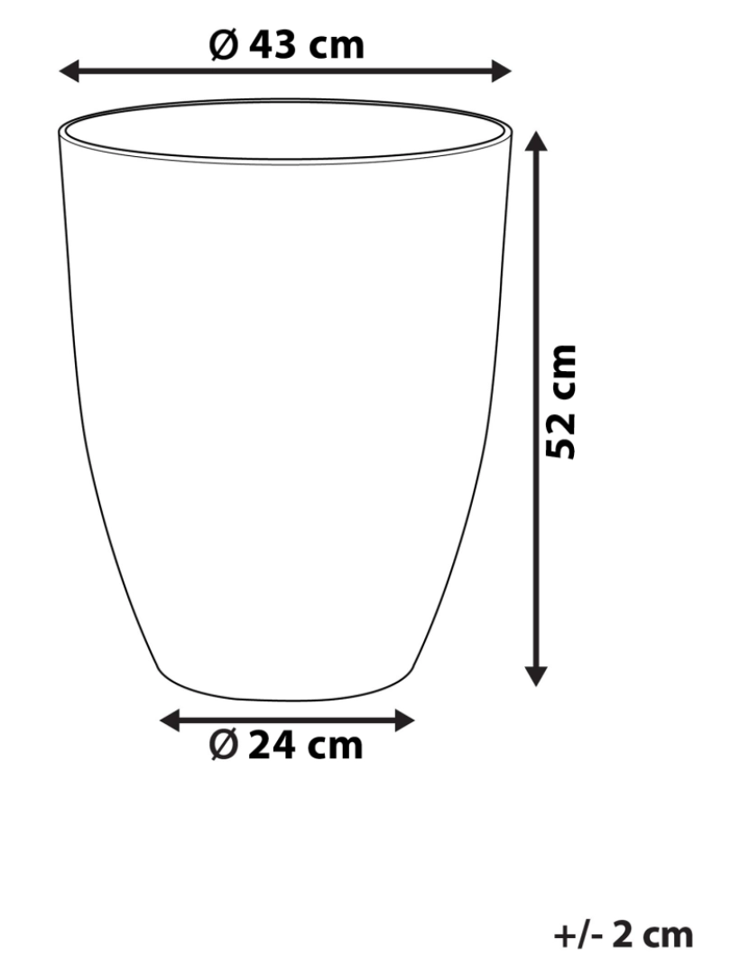 Beliani - Vaso para plantas em pedra branca creme 43 x 43 x 52 cm CROTON