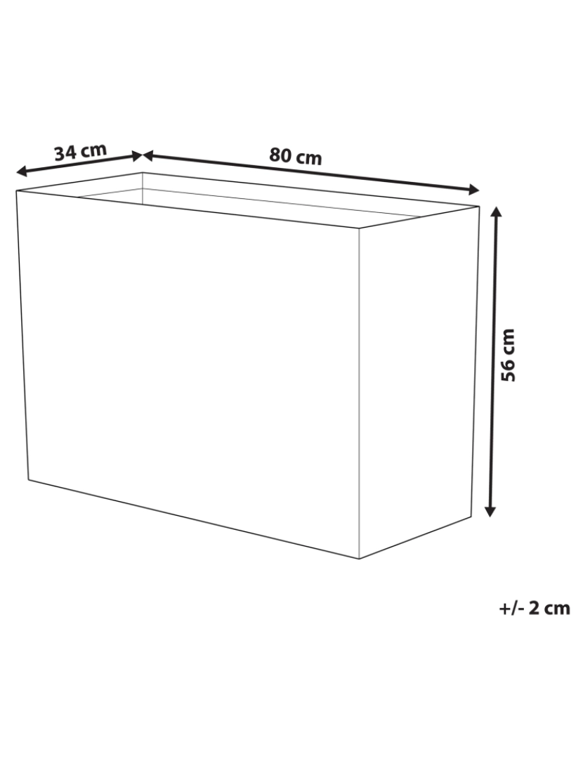 imagem de Vaso para plantas em pedra castanha escura 34 x 80 x 56 cm EDESSA1