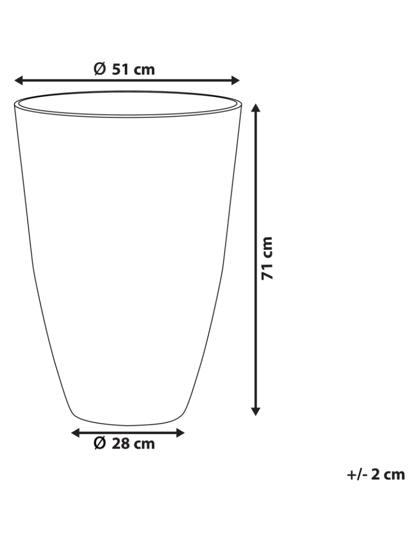 imagem de Vaso para plantas em pedra cinzenta 51 x 51 x 71 cm CAMIA1