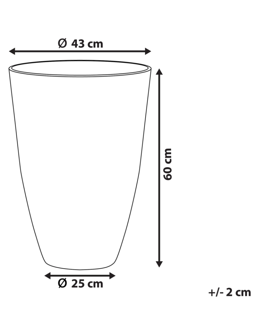 Beliani - Vaso para plantas em pedra cinzenta 43 x 43 x 60 cm CAMIA