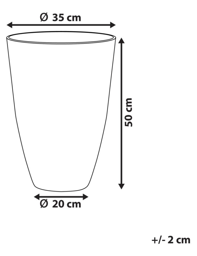 Beliani - Vaso para plantas em pedra cinzenta 35 x 35 x 50 cm CAMIA