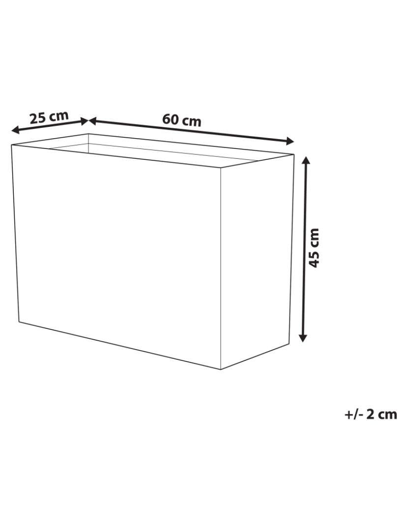 Beliani - Vaso para plantas em pedra creme clara 25 x 60 x 45 cm EDESSA