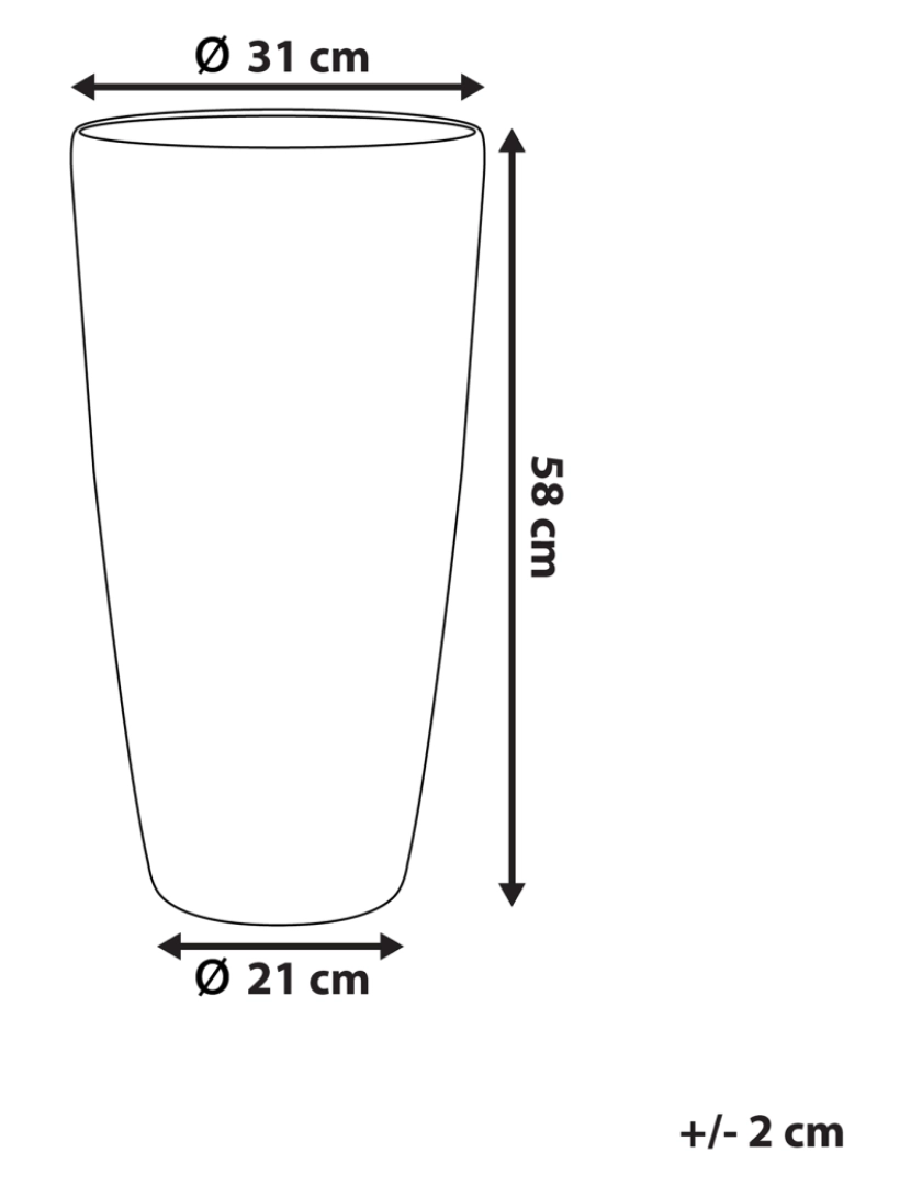 imagem de Vaso para plantas em pedra cinzenta 31 x 31 x 58 cm ABDERA1