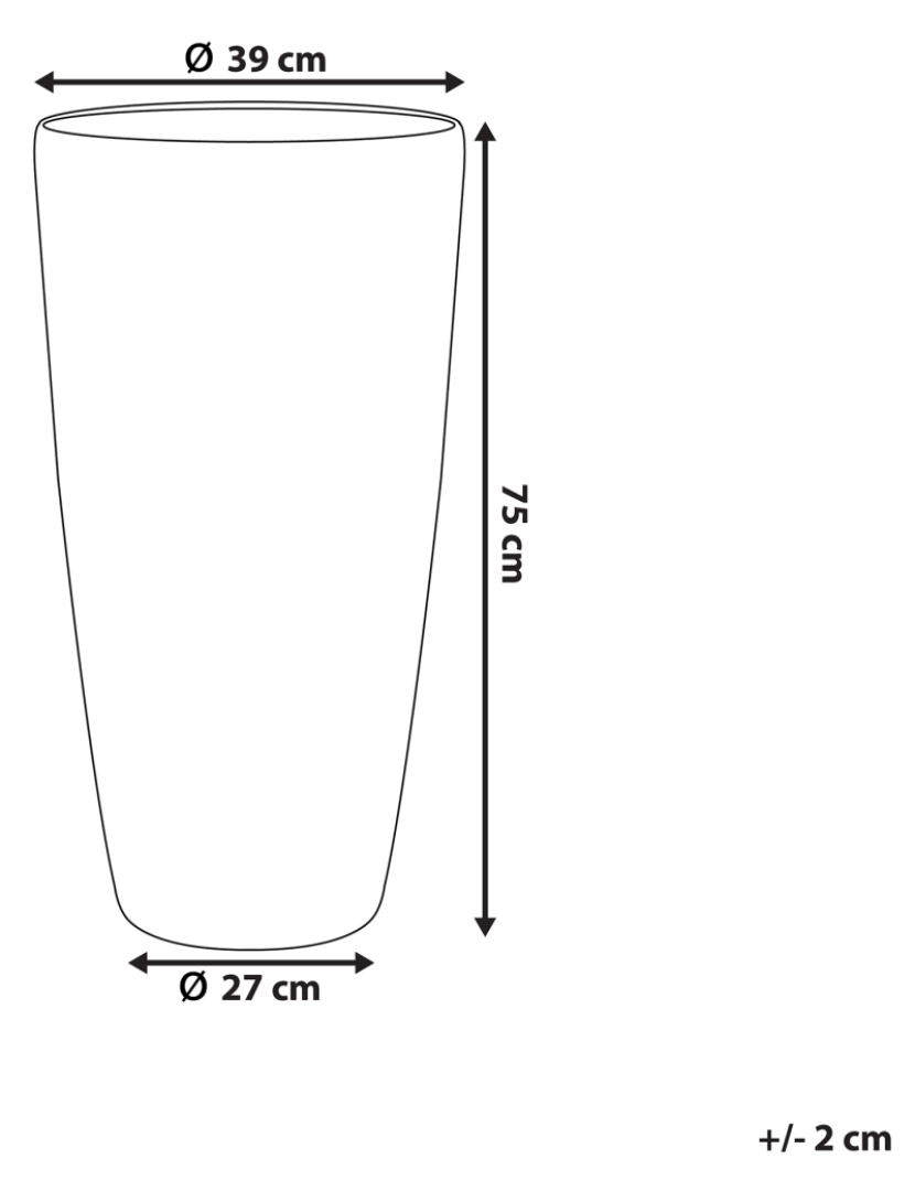 Beliani - Vaso para plantas em pedra creme clara 39 x 39 x 75 cm ABDERA