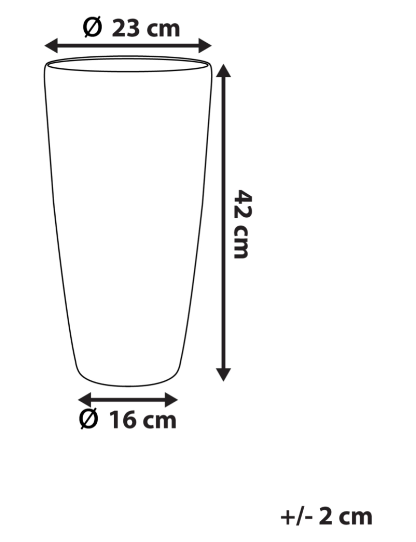 Beliani - Vaso para plantas em pedra cinzenta 23 x 23 x 42 cm ABDERA