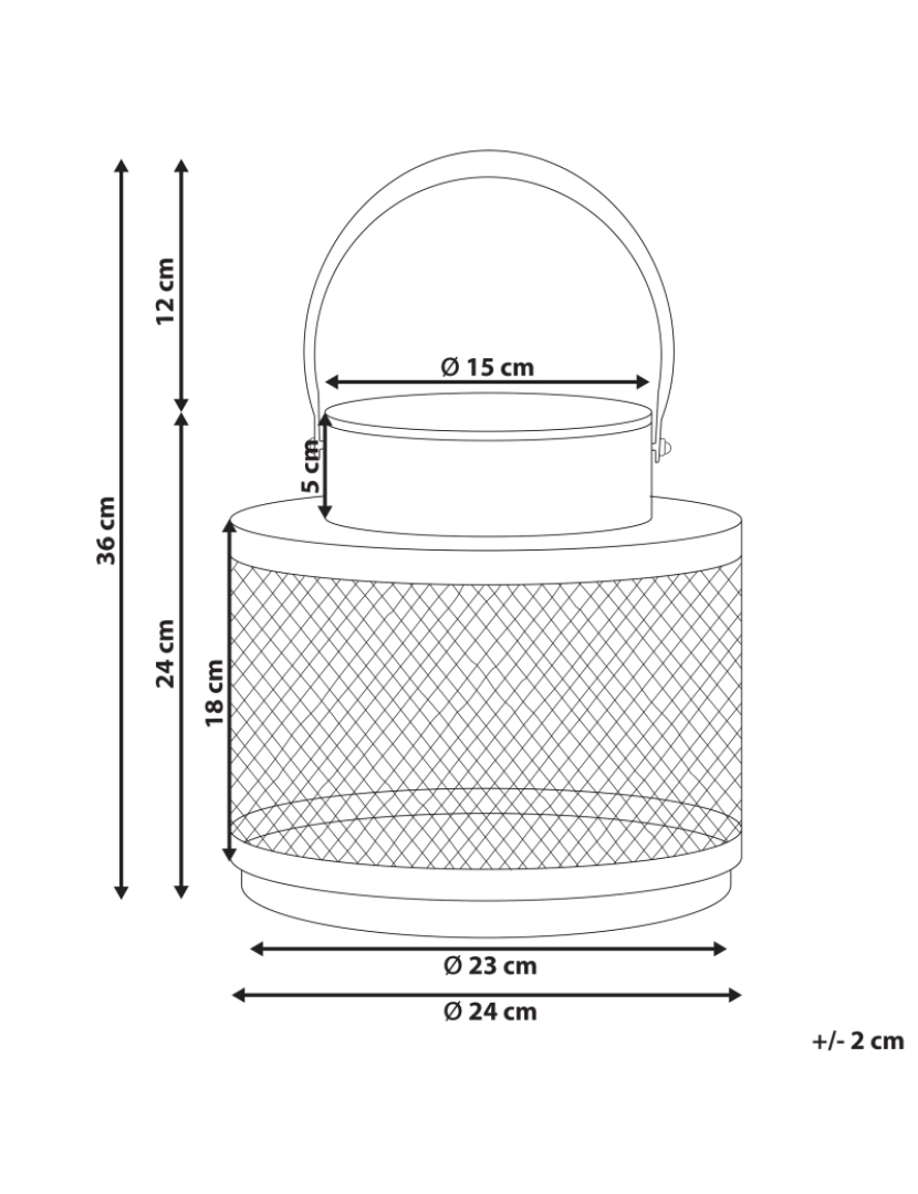 Beliani - Lanterna em metal preto 24 cm YAMDENA