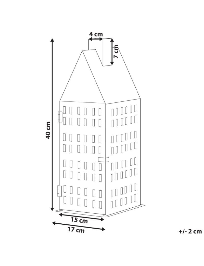 Beliani - Lanterna em metal branco 40 cm DOLOK