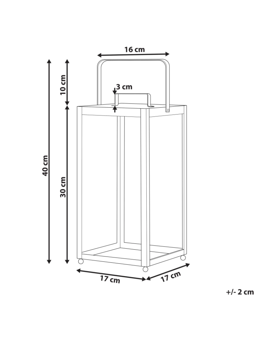 Beliani - Lanterna em metal preto 30 cm LEPAR