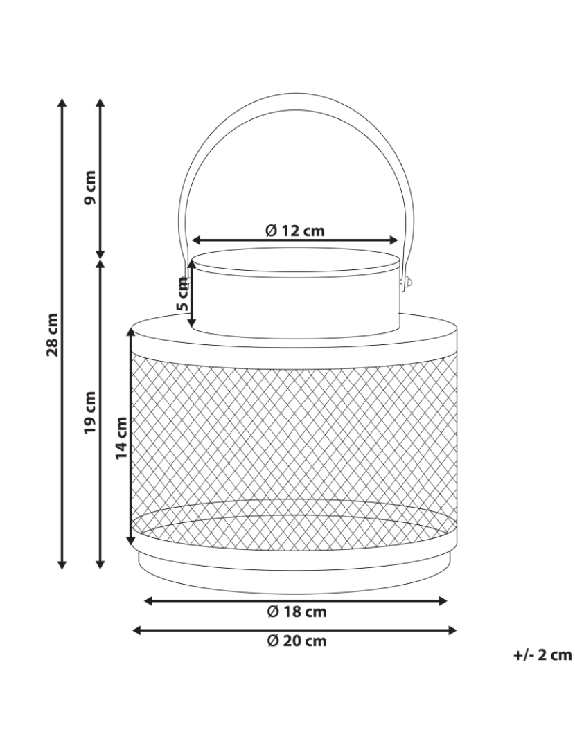 Beliani - Lanterna em metal preto 19 cm YAMDENA