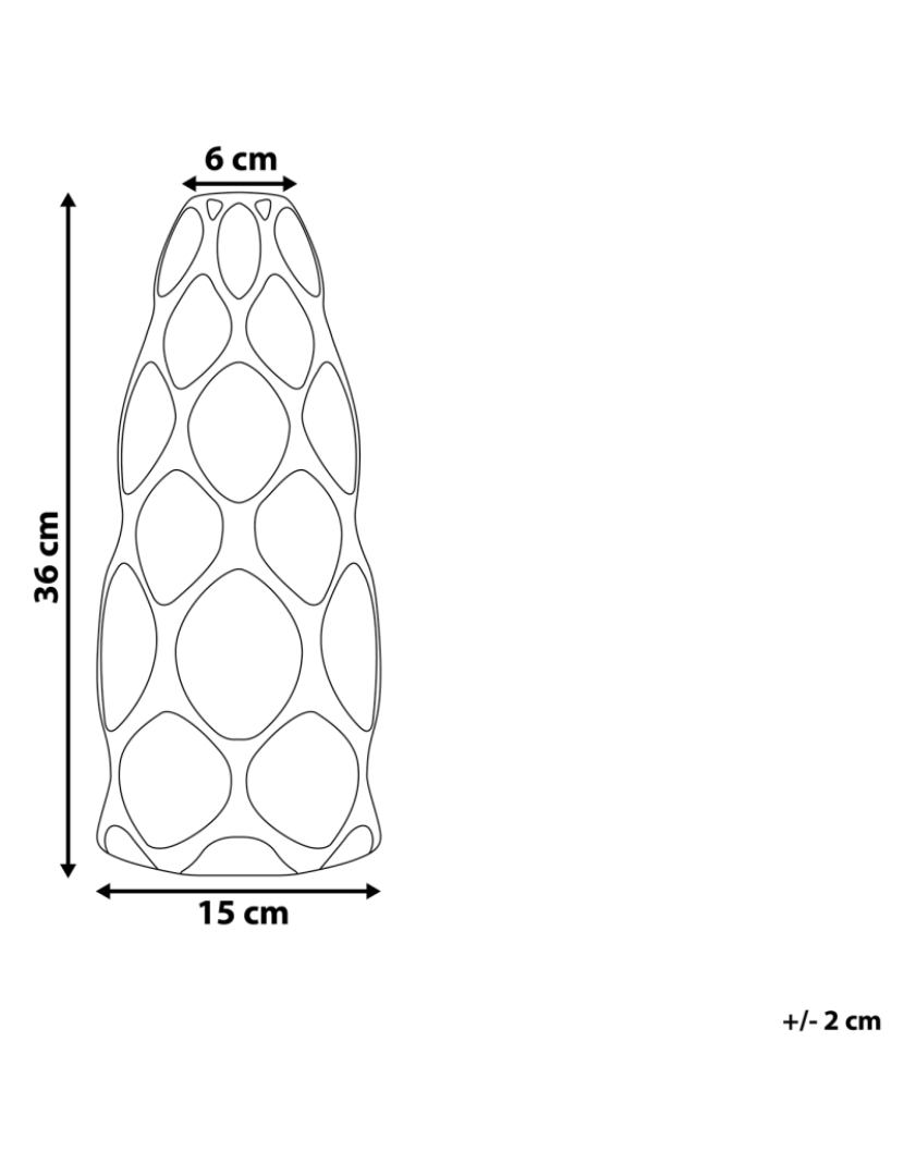 Beliani - Grés Jarro de flores 36 cm Branco Dourado AVILA