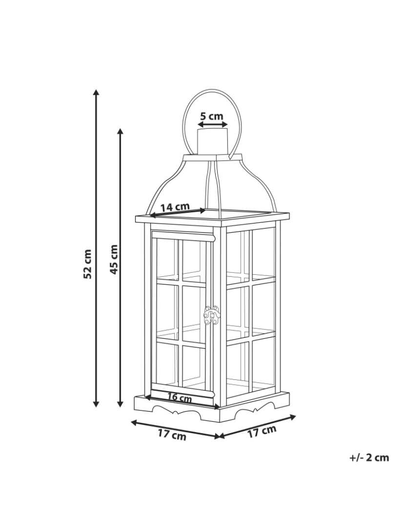 imagem de Lanterna de metal preto 52 cm CLARA1