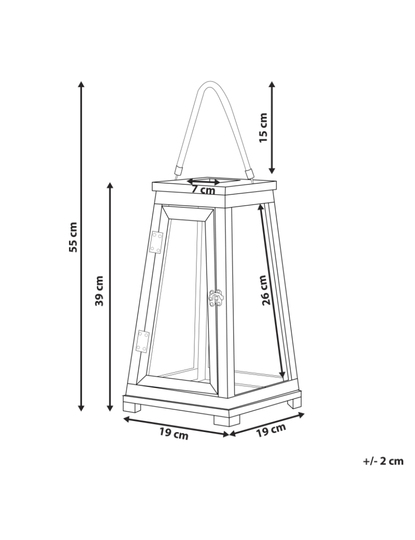 Beliani - Lanterna de madeira de pinho castanha 39 cm PULAU