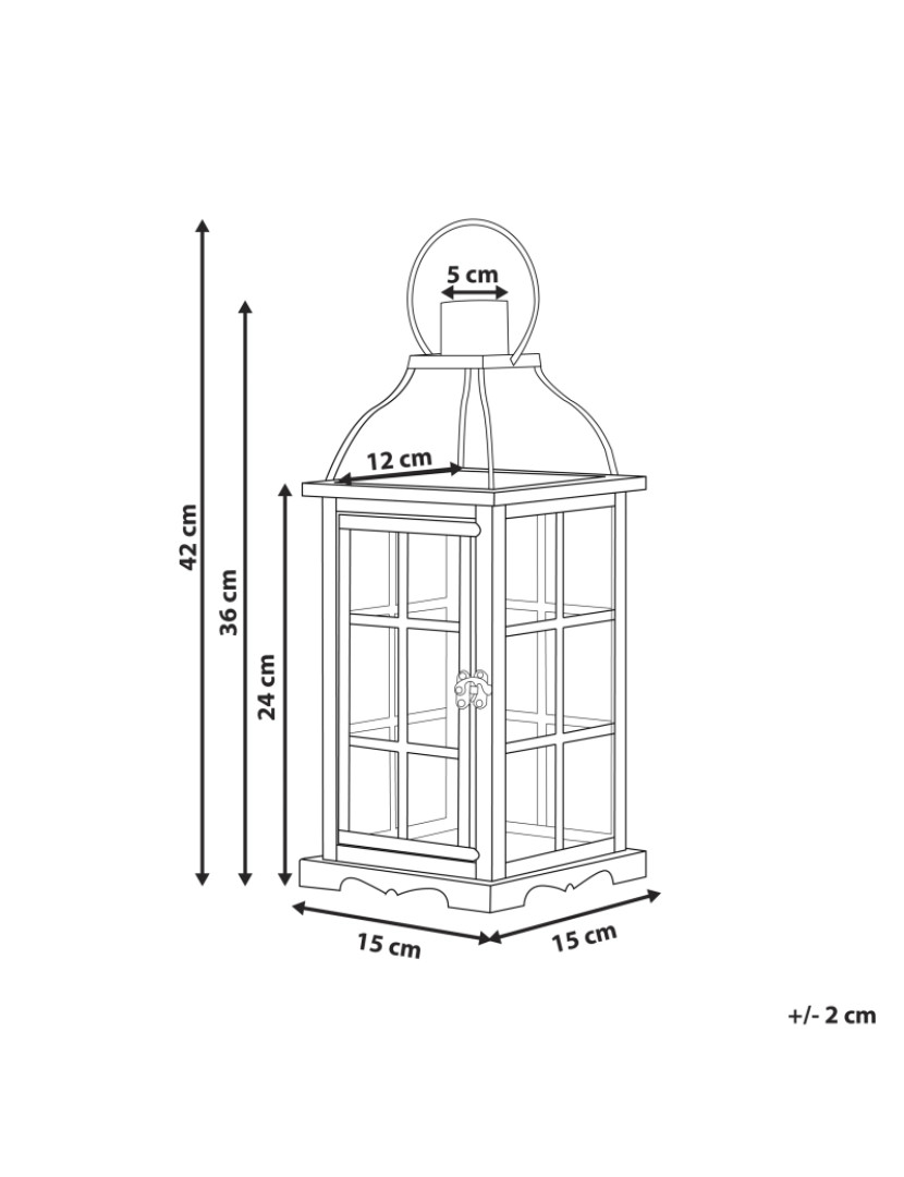 Beliani - Lanterna de metal preto 42 cm CLARA