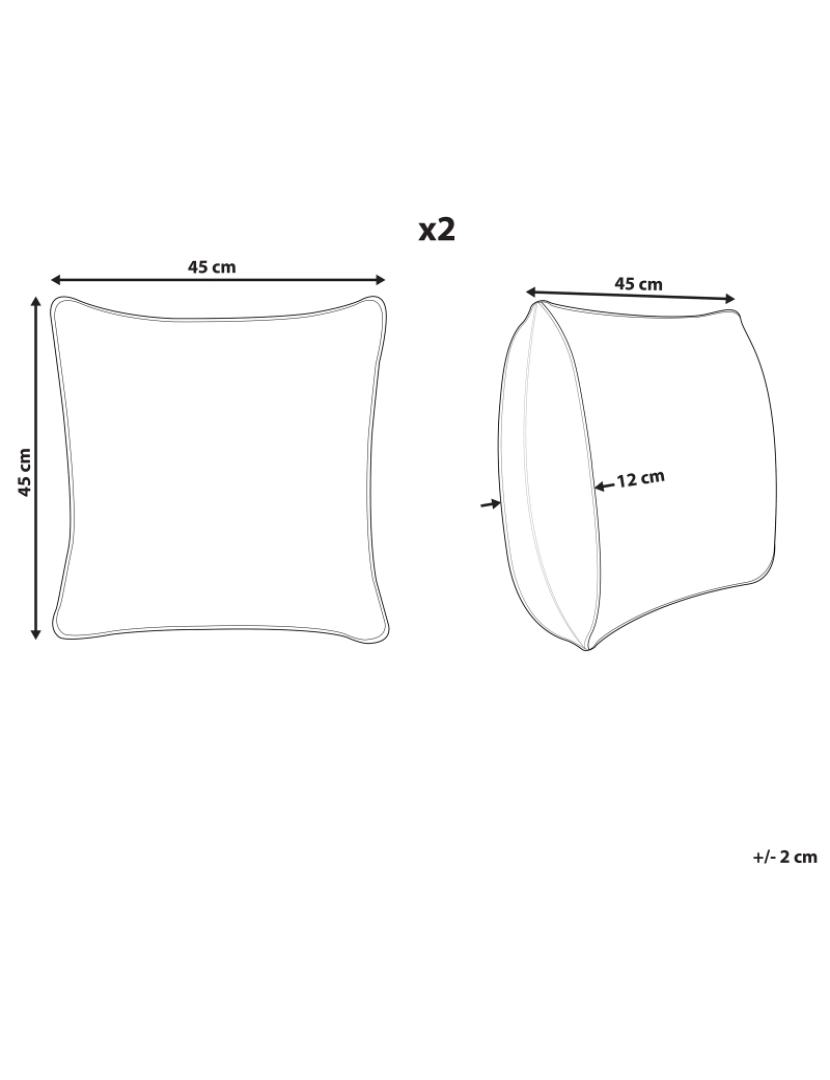 Beliani - Conjunto de 2 almofadas Algodão Branco MEADOWFOAM 45 x 45 cm