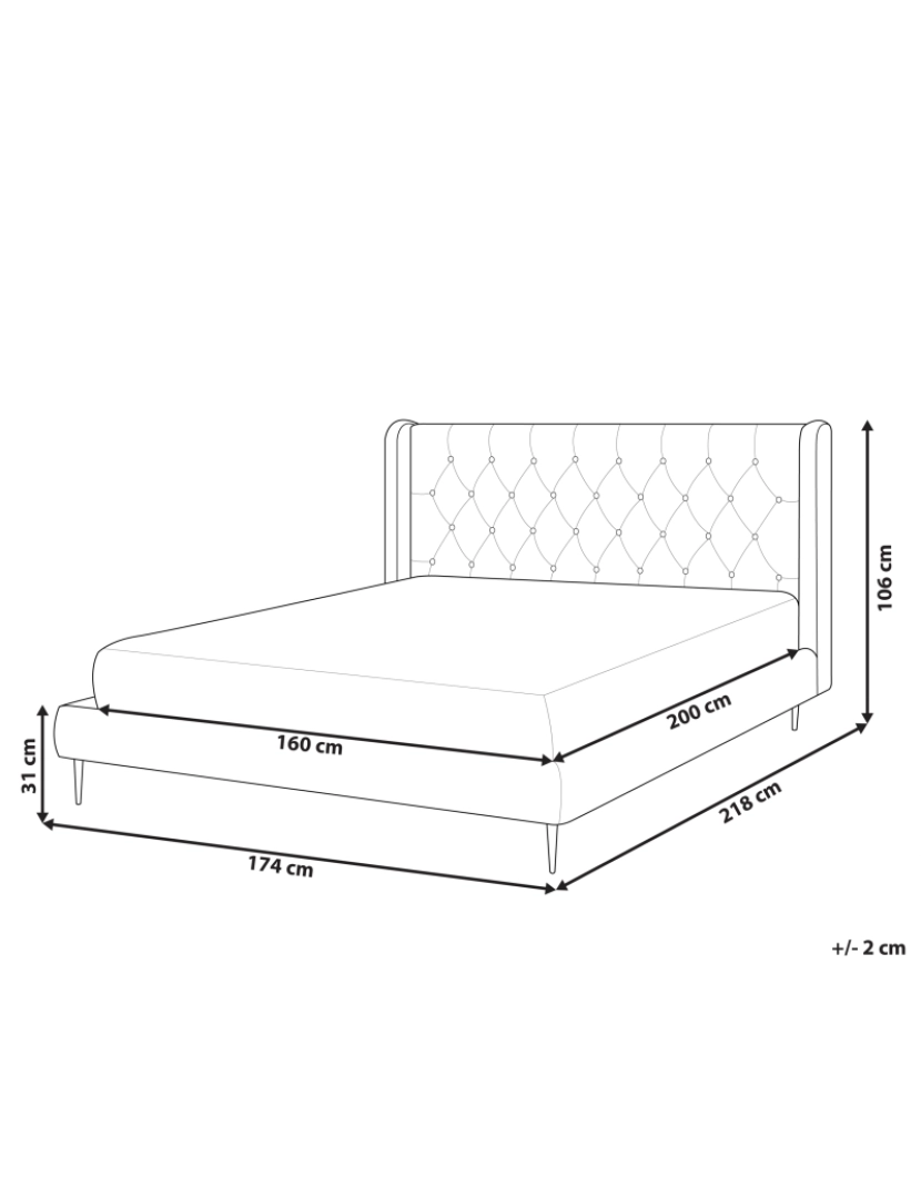 imagem de Cama de casal em veludo cinzento 160 x 200 cm FORBACH1