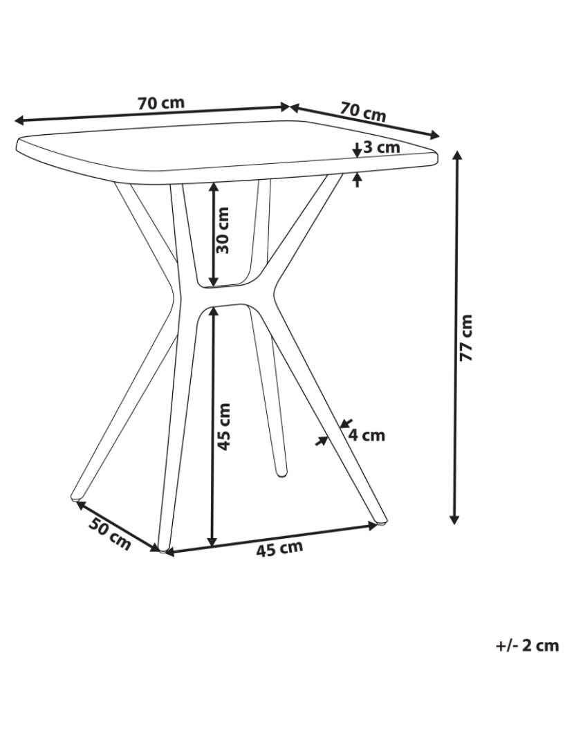 imagem de Mesa de jardim Material sintético Branco SERSALE1