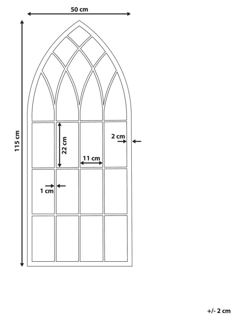 Beliani - Espelho 115 cm Preto CASSEL