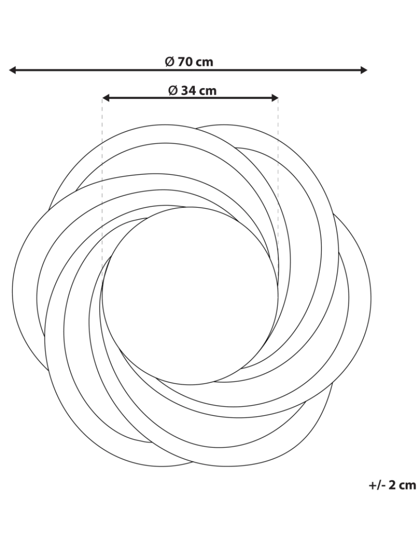 imagem de Espelho 70 cm Prateado TREBAN1