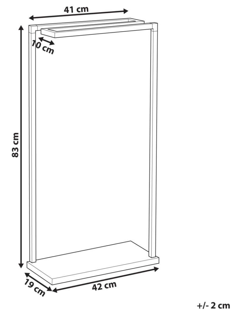 Beliani - Toalheiro de pé metálico prateado com 3 braços 42 x 83 cm GARCITAS