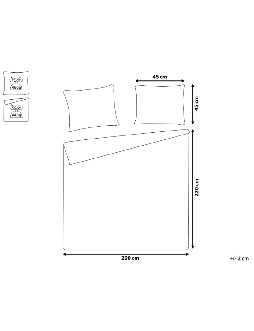 Beliani - Colcha com relevo e duas almofadas cinzentas 200 x 220 cm ALAMUT