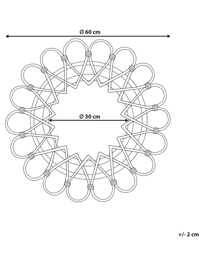 Beliani - Espelho 60 cm Natural BABAI