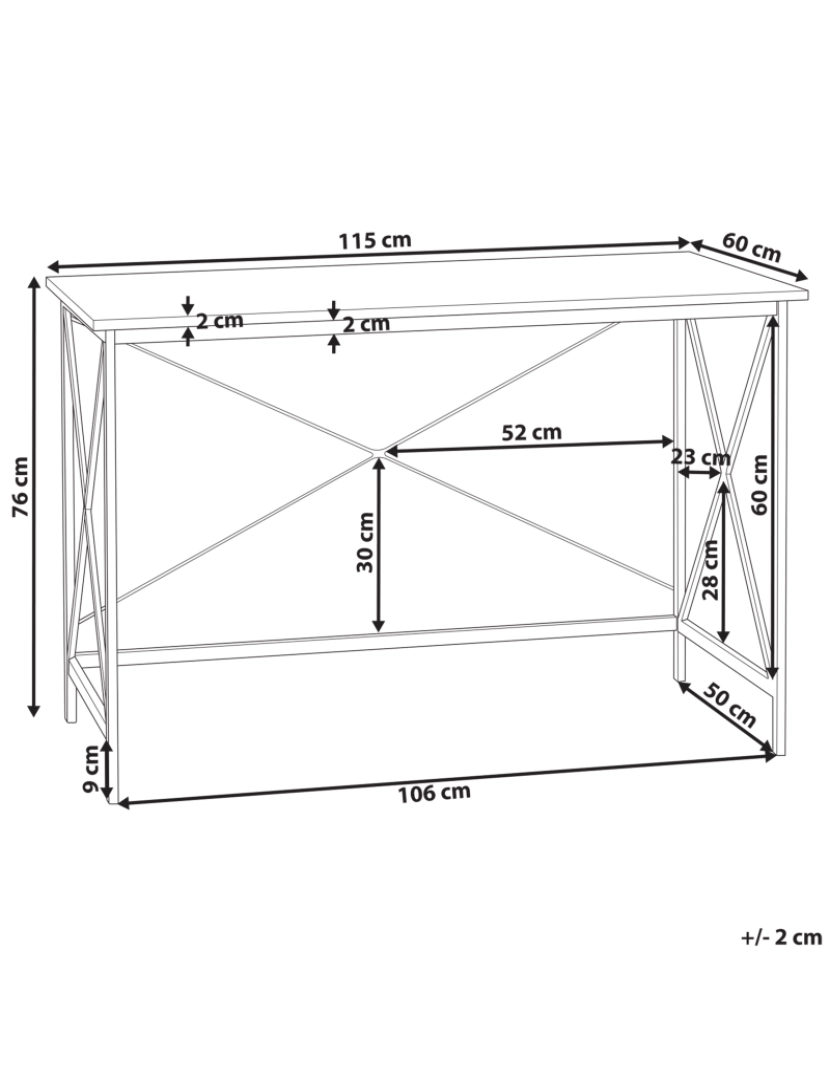 imagem de Secretária 115 x 60 cm Castanho escuro FUTON1