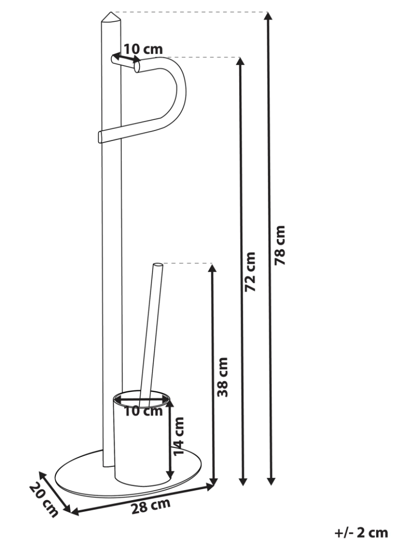 imagem de Suporte autónomo de papel higiénico e escova em metal preto SARTO1