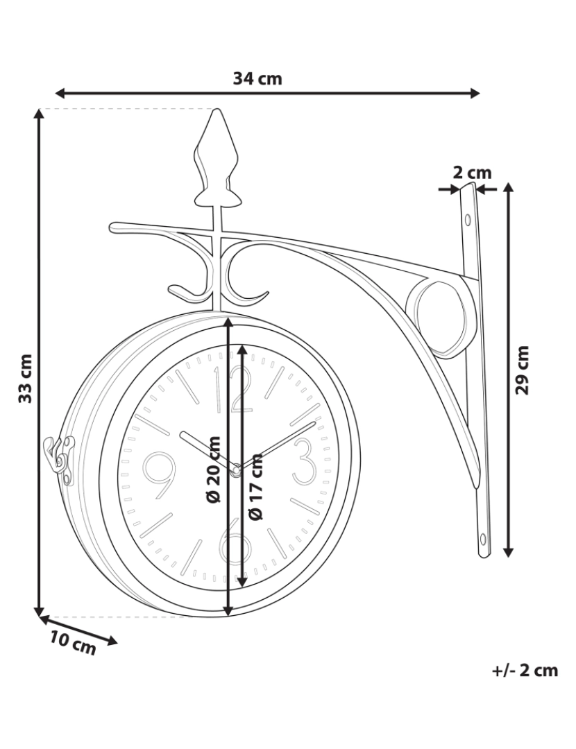 Beliani - Relógio de parede 22 cm branco e prateado ROMONT