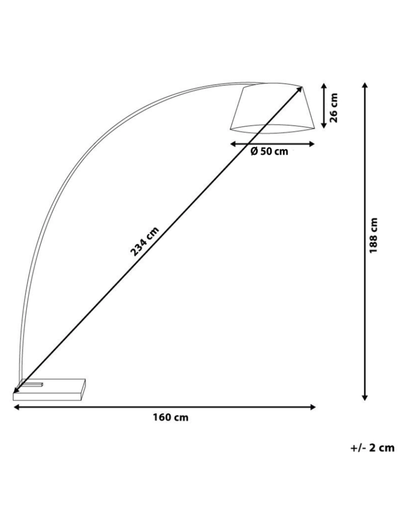 imagem de Candeeiro de pé com abajur cinzento 188 cm BENUE1