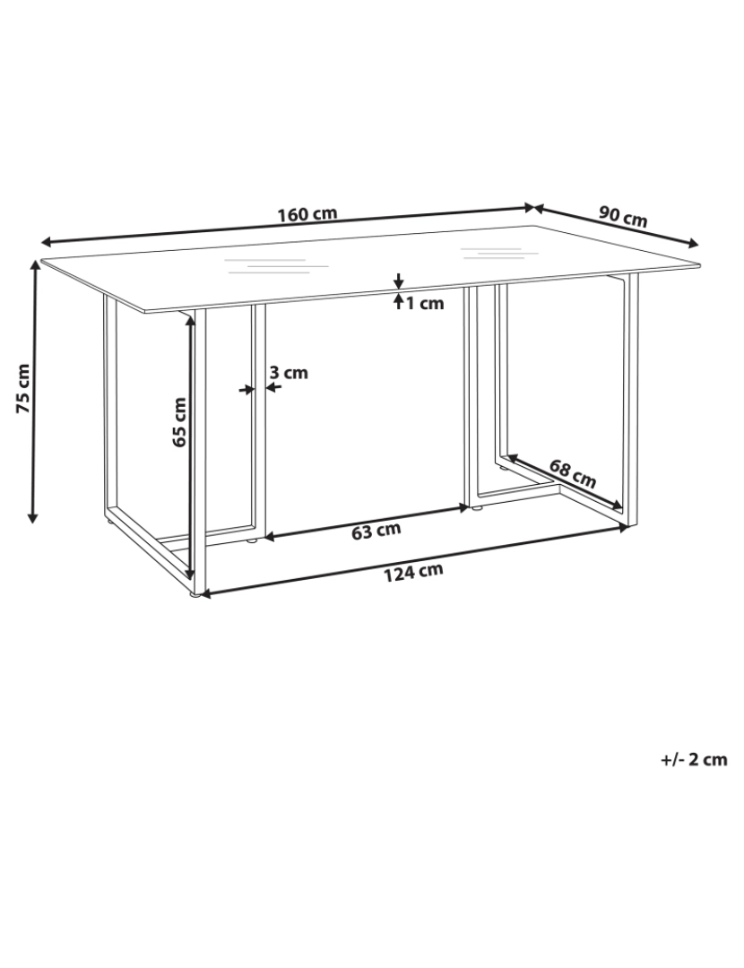 imagem de Mesa de jantar com vidro temperado e pernas prateadas 160 x 90 cm ENVIA1