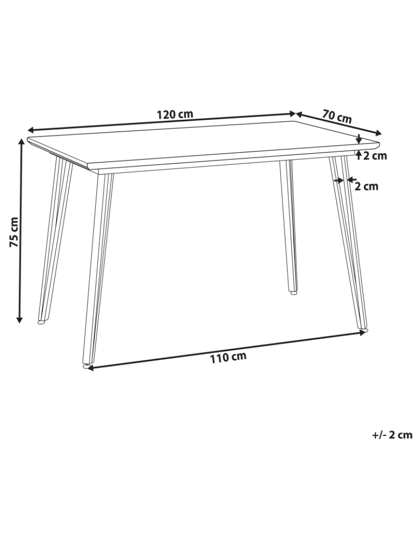 Beliani - Mesa de jantar com efeito mármore e pernas prateadas 120 x 70 cm GREYTON