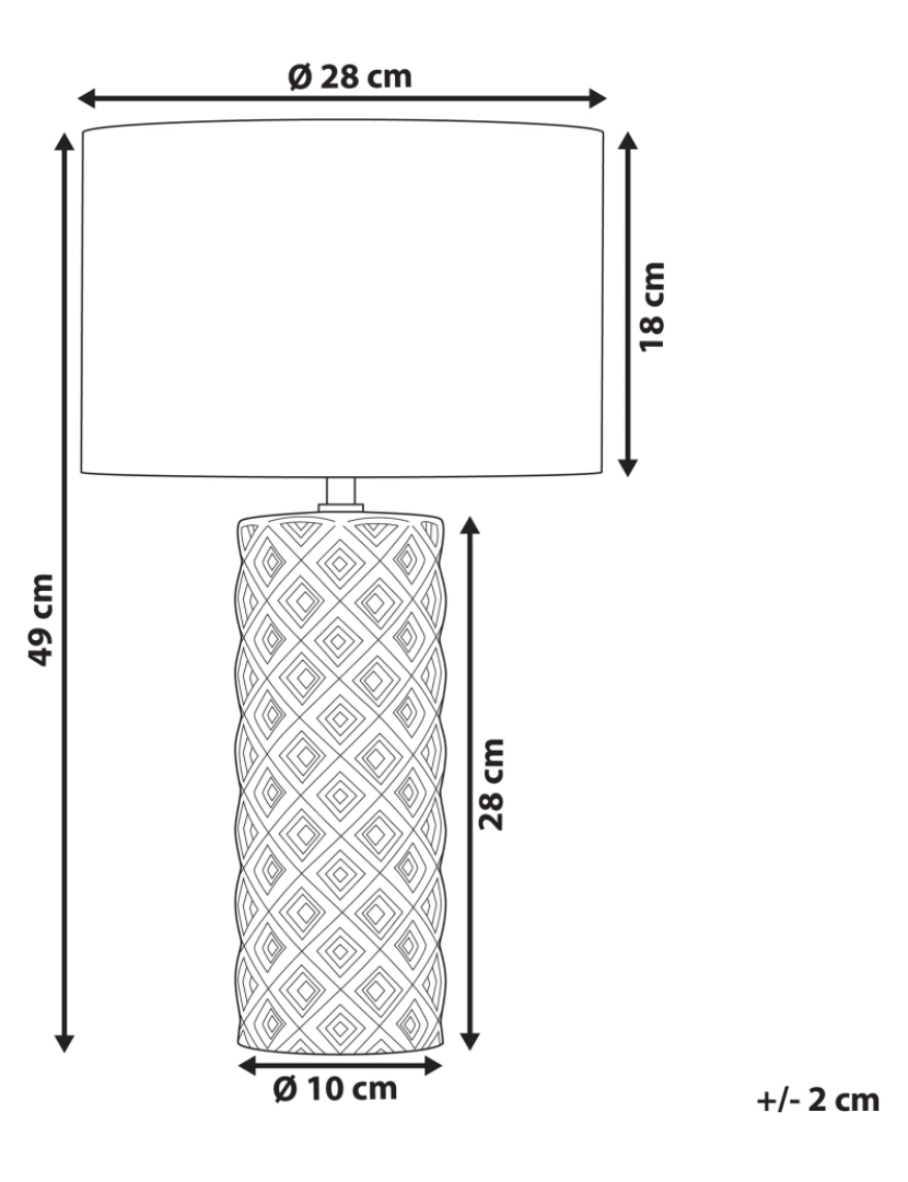 Beliani - Candeeiro de mesa de cerâmica creme e branco 49 cm BALONNE