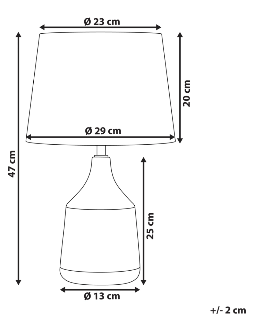 Beliani - Candeeiro de mesa de cerâmica creme e castanho dourado 47 cm WARI