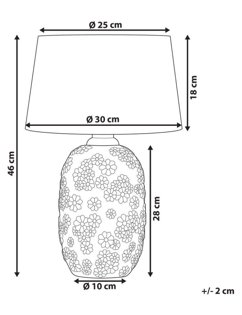 Beliani - Candeeiro de mesa de cerâmica cinzento e creme 46 cm FERREY