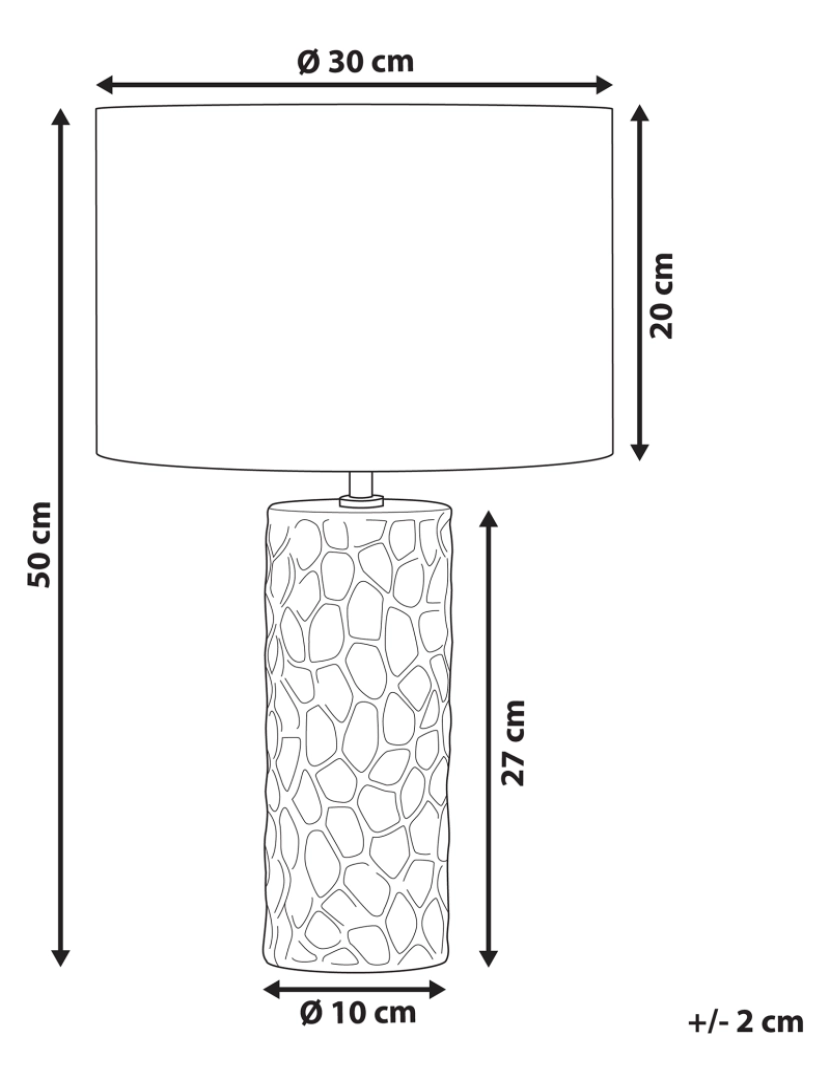 Beliani - Candeeiro de mesa de cerâmica dourado e creme 50 cm SANKURU