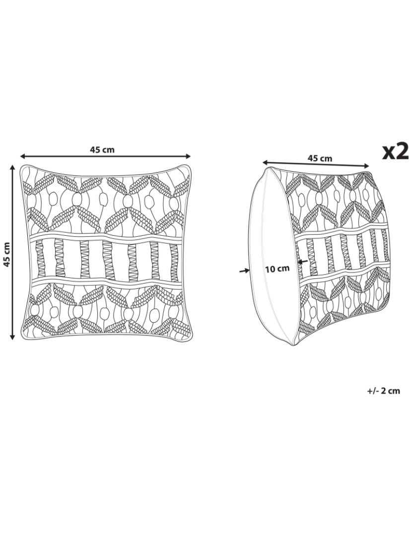 Beliani - Conjunto de 2 almofadas decorativas 45 x 45 cm creme NICAEA