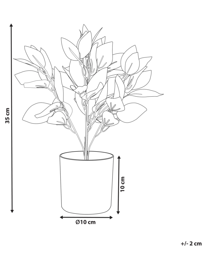 Beliani - Planta artificial em vaso verde e preto 35 cm TRADESCANTIA